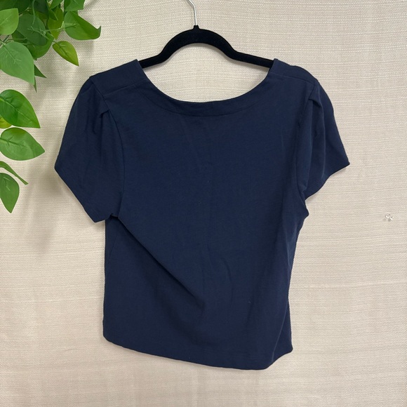 Lilla P Deep Blue V-Neck Short Sleeve Tee - Picture 2 of 2